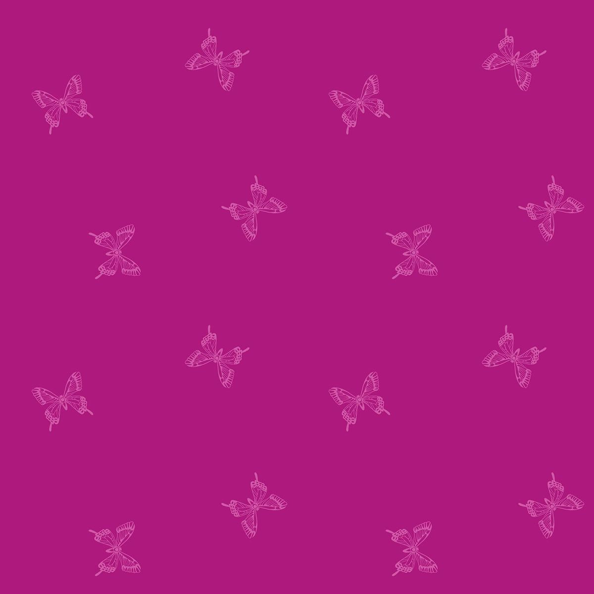 Backyard 2092 13 Tiny Butterflies Berry - Quilted Strait