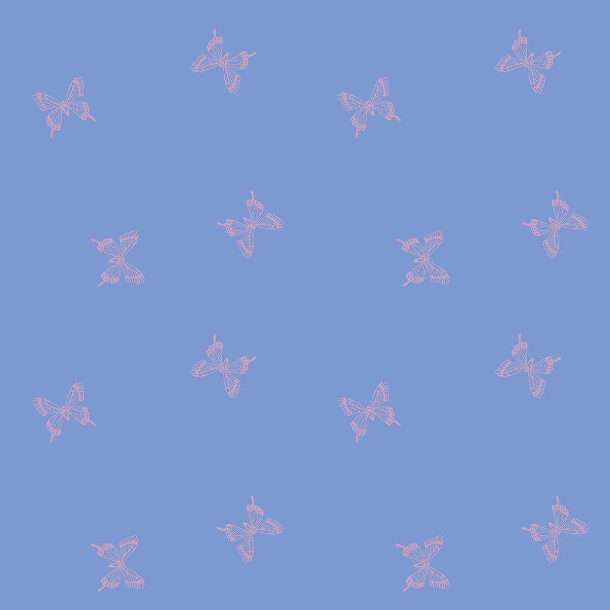 Backyard 2092 14 Tiny Butterflies Dusk - Quilted Strait