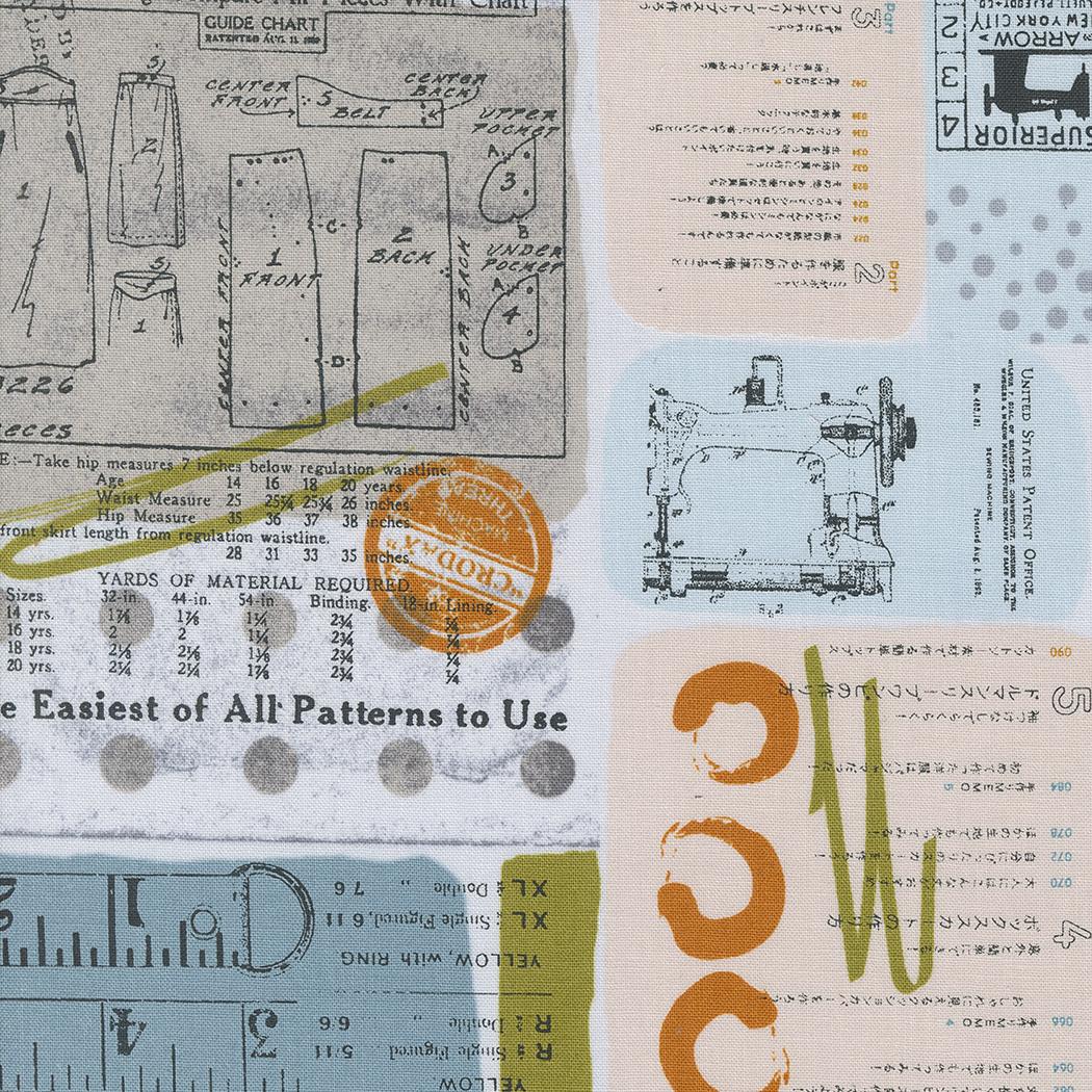 Bluish 1820 11 Stitched Up Chalk - Quilted Strait