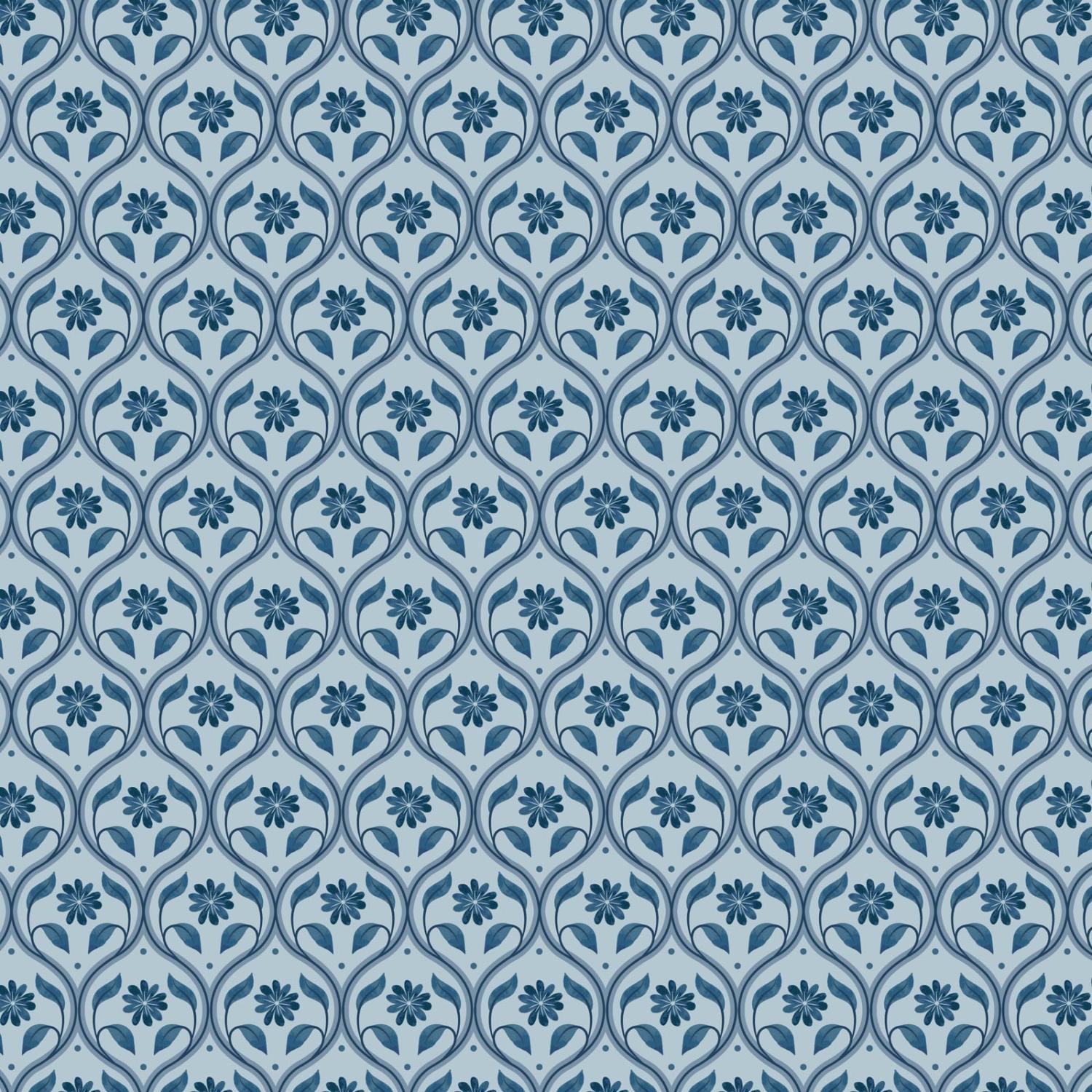 Brensham 752-2 Floral Trellis - Quilted Strait