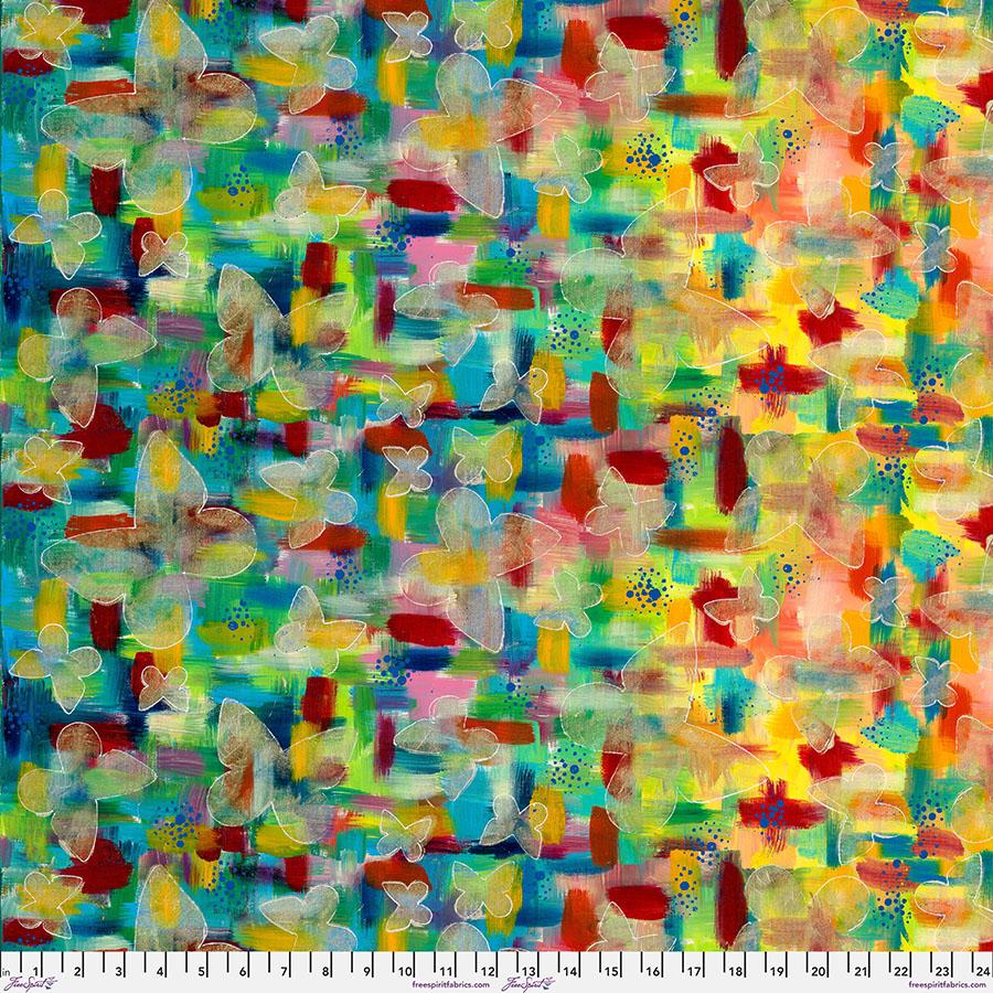 Butterfly Fields 072 Multi - Quilted Strait