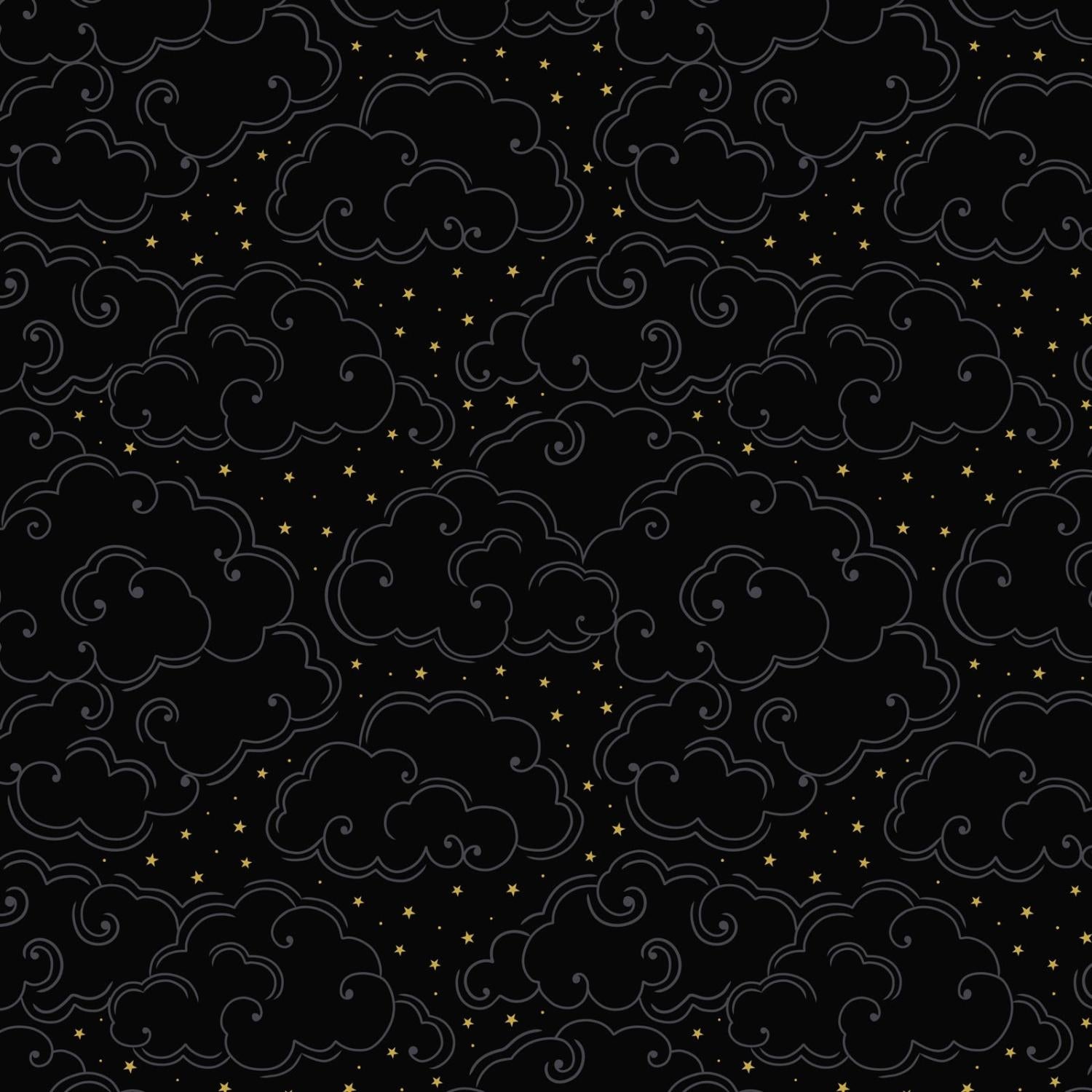 Celestial 758-3 Celestial Clouds Metallic - Quilted Strait