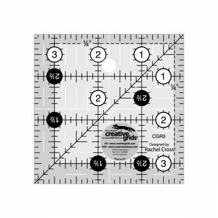 Creative Grids (CGR3) 3.5 Square Ruler - Quilted Strait