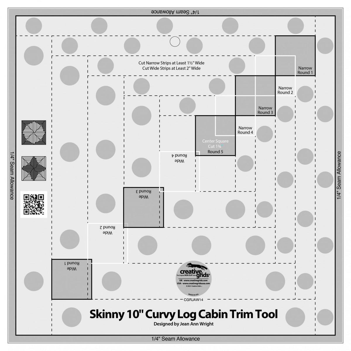 Creative Grids Skinny 10&quot; Curvy Log Cabin Trim Tool