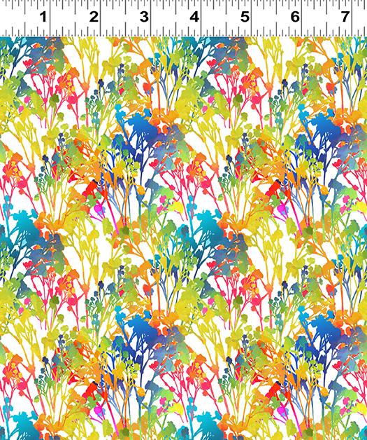 Divine Nature 3886-1 Sprigs White - Quilted Strait