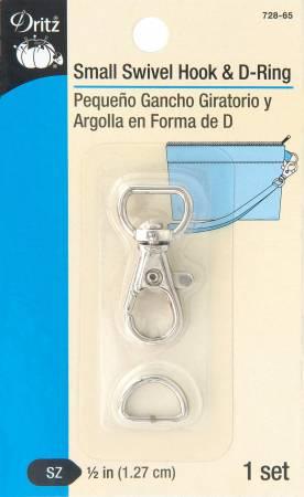 Dritz Small Swivel Hook & D Ring - Quilted Strait