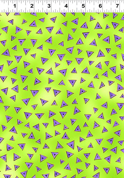 Earth Song 0841-18M Triangle Lime Metallic - Quilted Strait