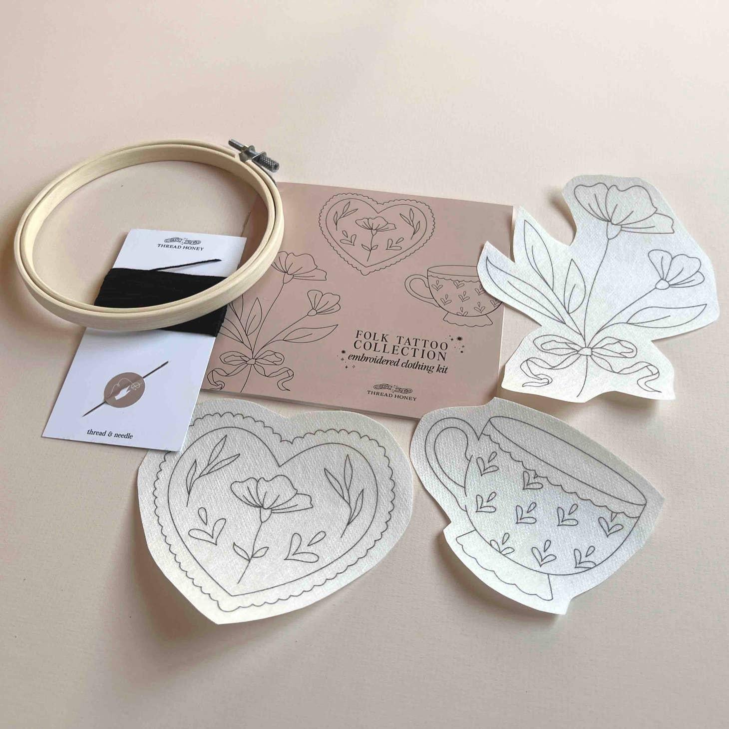 Embroidery Kit for Upcycling Clothing or Bags - Quilted Strait