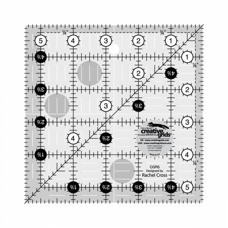 Creative Grids 5 1/2 sq Ruler - Quilted Strait
