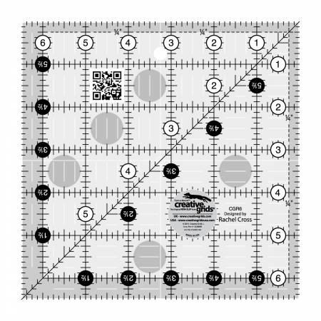 Creative Grids 6 1/2 sq Ruler - Quilted Strait