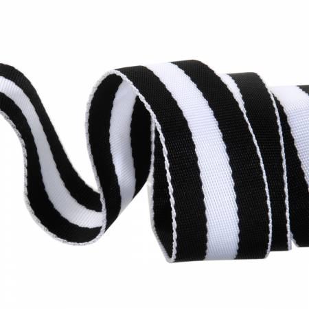 Black White Stripe 1.5" web - Quilted Strait