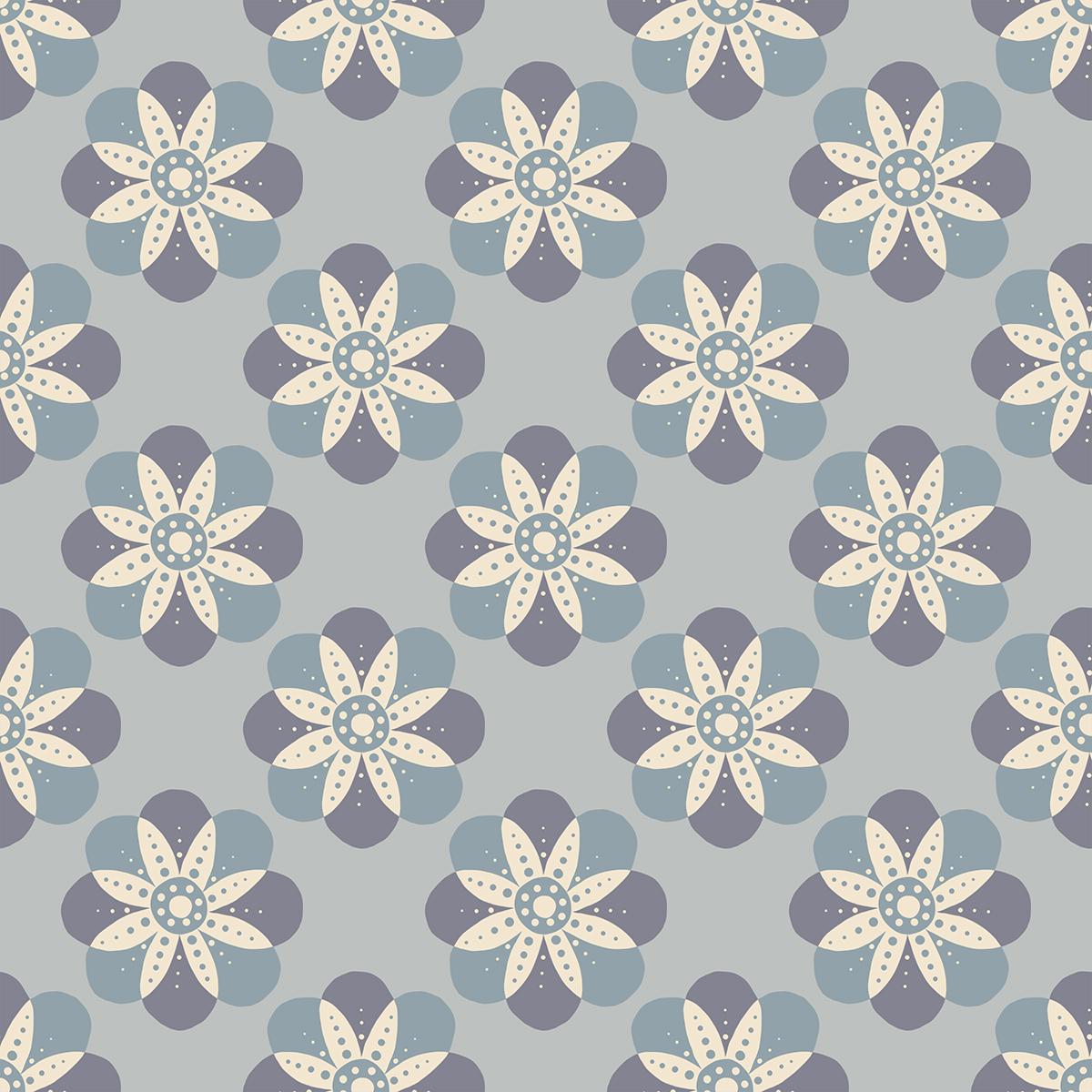 Floradora 6022 14 Steel - Quilted Strait