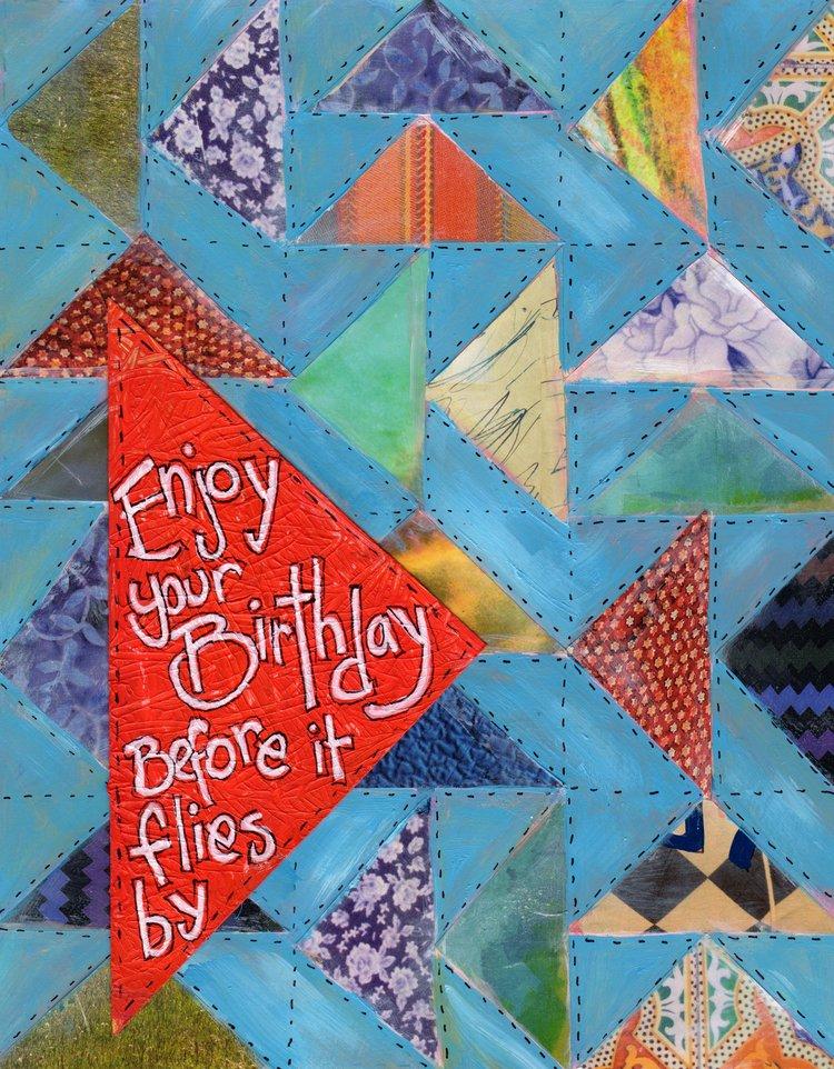 Flying Geese Birthday Greeting Card - Quilted Strait