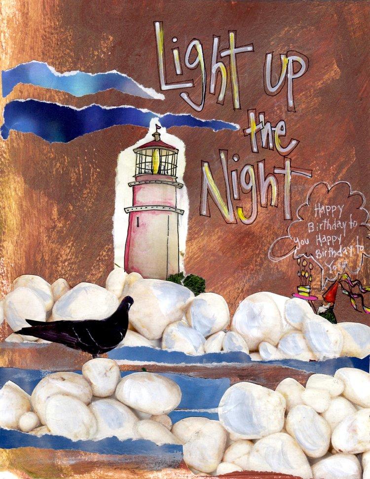 Light up the Night Birthday Greeting Card - Quilted Strait