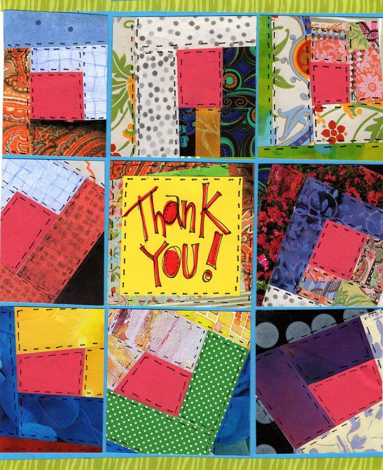 Quilter's Thank You Greeting Card - Quilted Strait