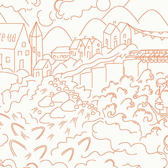 Luminance 8071-L Village Carrot - Quilted Strait