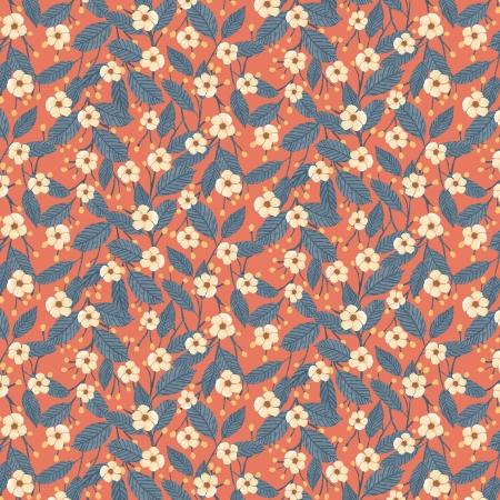 Moonlight Garden 5502-PE2 Tea Bloom Persimmon - Quilted Strait
