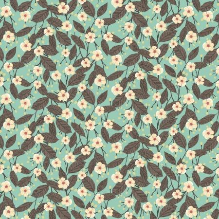 Moonlight Garden 5502-AQ3 Tea Bloom Aqua - Quilted Strait