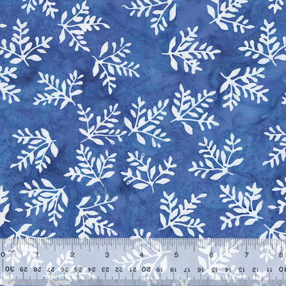 Midnight Moon 3420 Fern Leaves Powder Blue - Quilted Strait