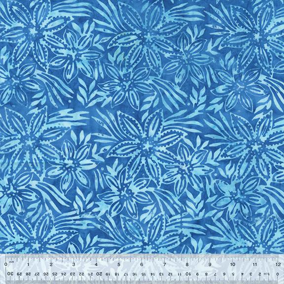 Moody Blue 2466 Baliscapes Tiger Floral Sky - Quilted Strait