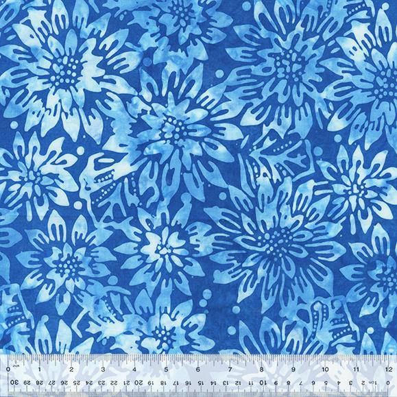 Moody Blue 2463 Baliscapes Styled Flower Cobalt - Quilted Strait