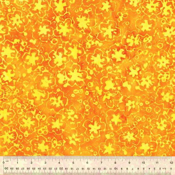 Orange Blossom 2429Q Mimosa Flower Orange - Quilted Strait