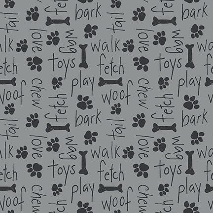 Paw-sitively Awesome 7451-99 Gray - Quilted Strait