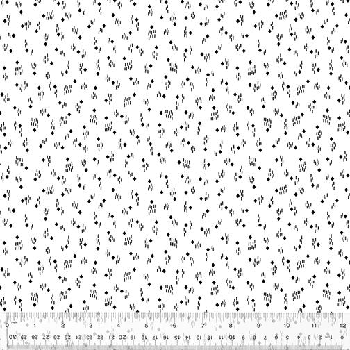 Pen & Ink 53567-1 Rhythm White - Quilted Strait