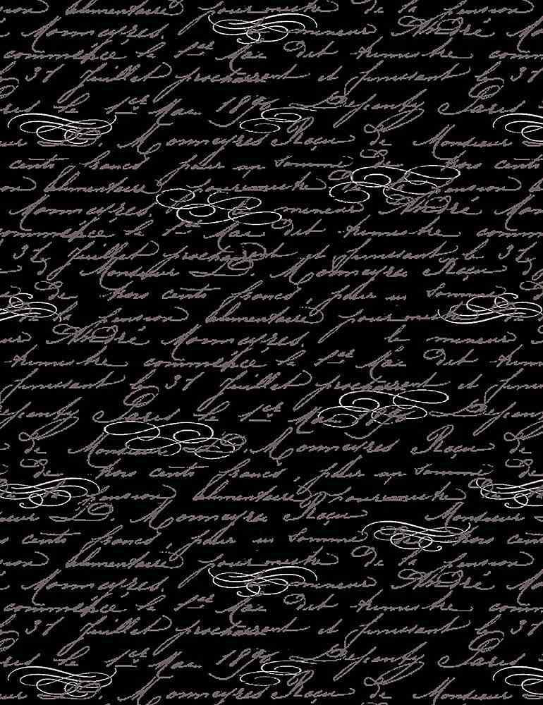 Queen Bee 1361 Script Text Black - Quilted Strait