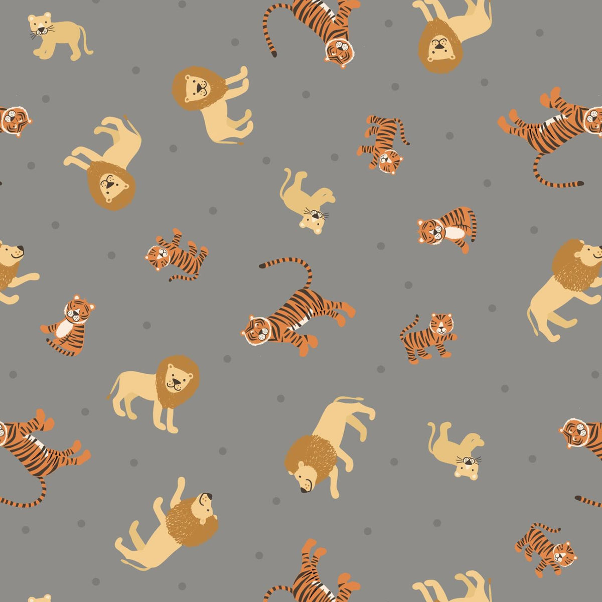 Small Things Wild Animals 53-3 Lions &amp; Tigers - Quilted Strait