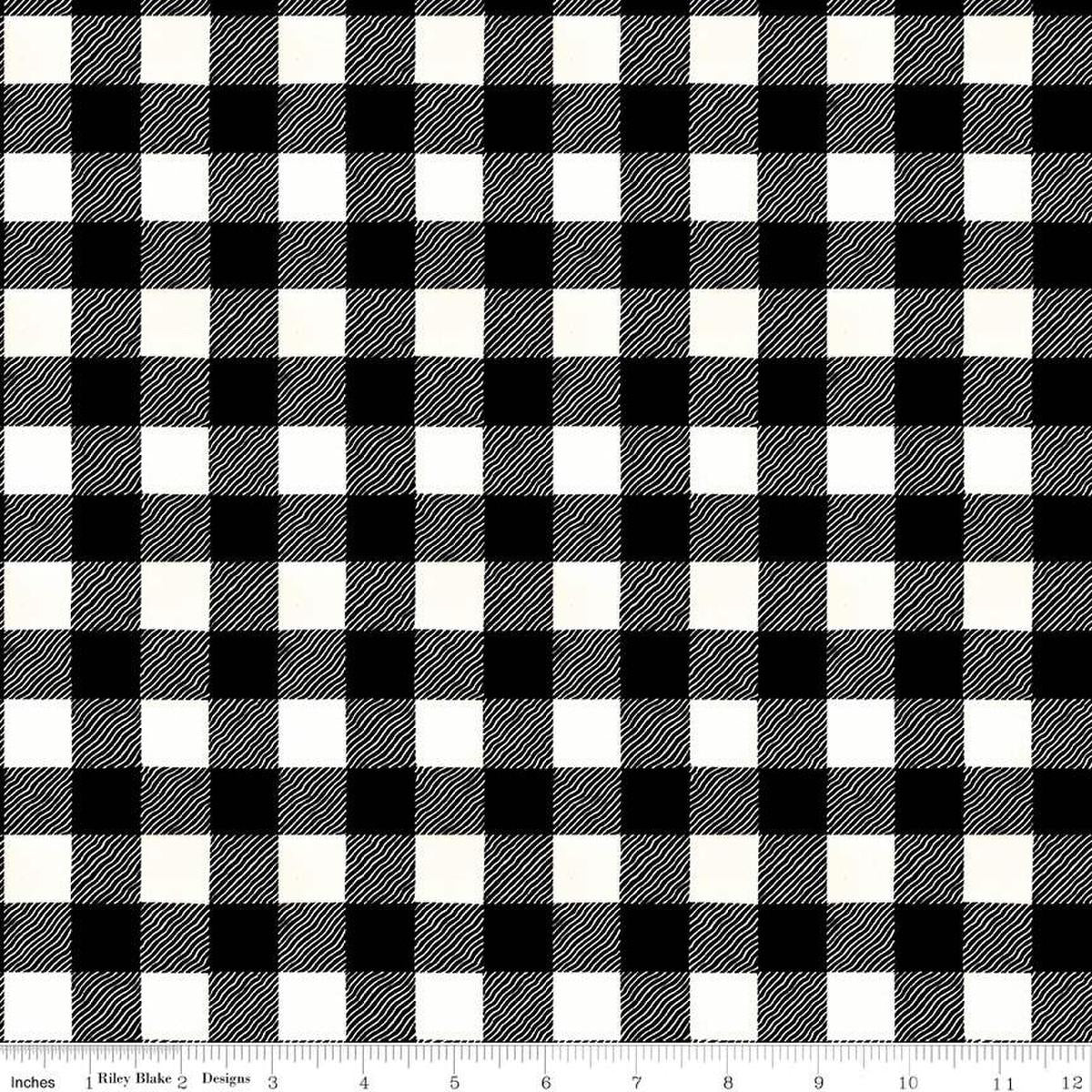 White as Snow 13562 Black Buffalo Plaid - Quilted Strait