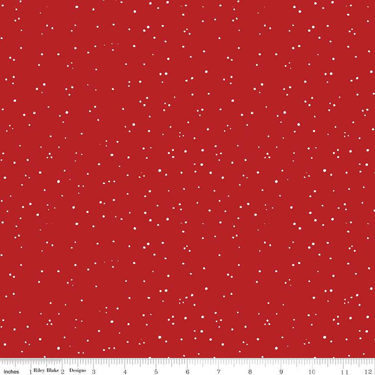White as Snow 13558 Red A Light Snow Red - Quilted Strait