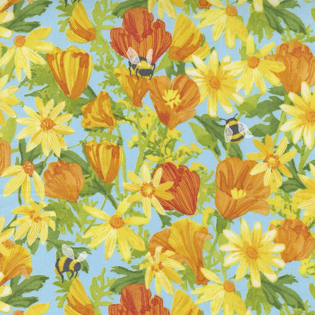 Wild Blossoms 48731 23 Mist - Quilted Strait