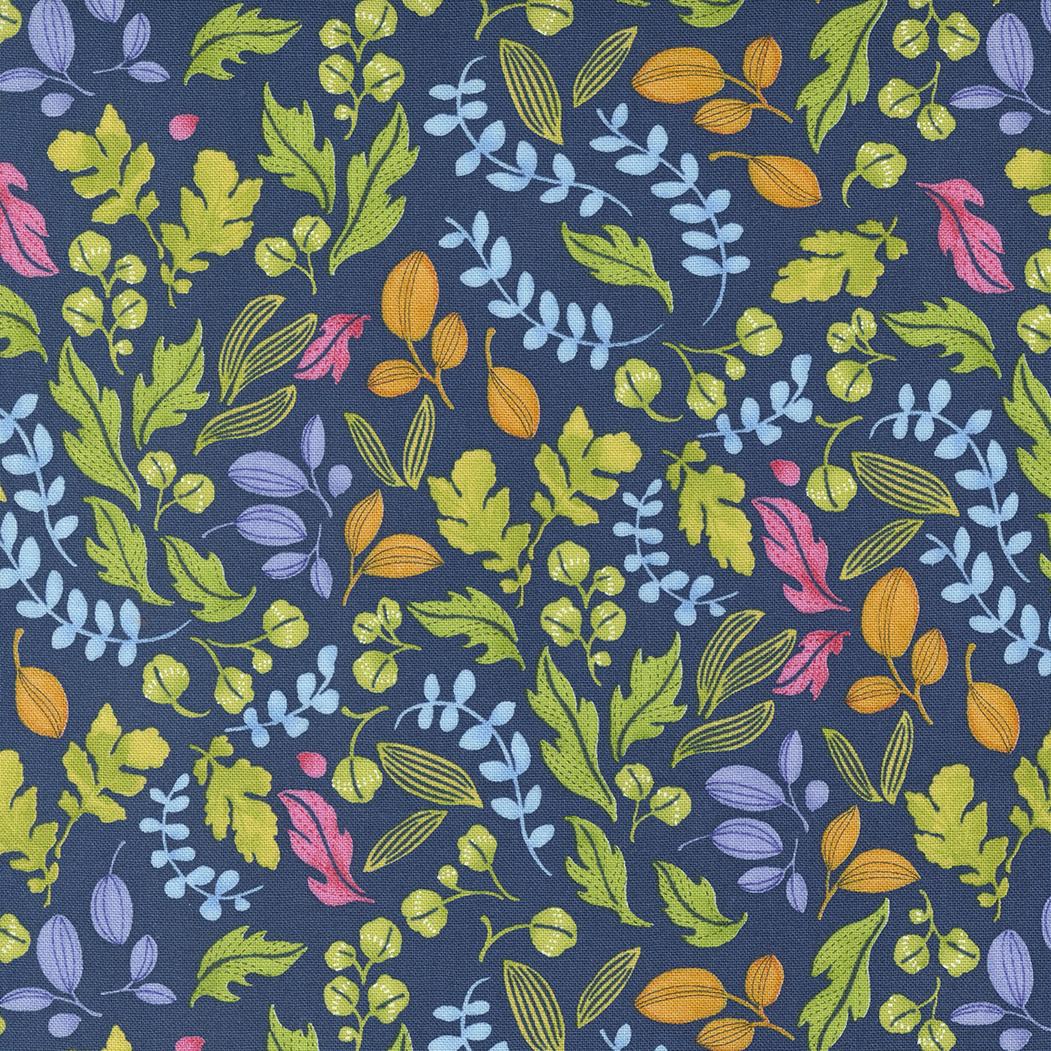 Wild Blossoms 48736 25 Navy - Quilted Strait