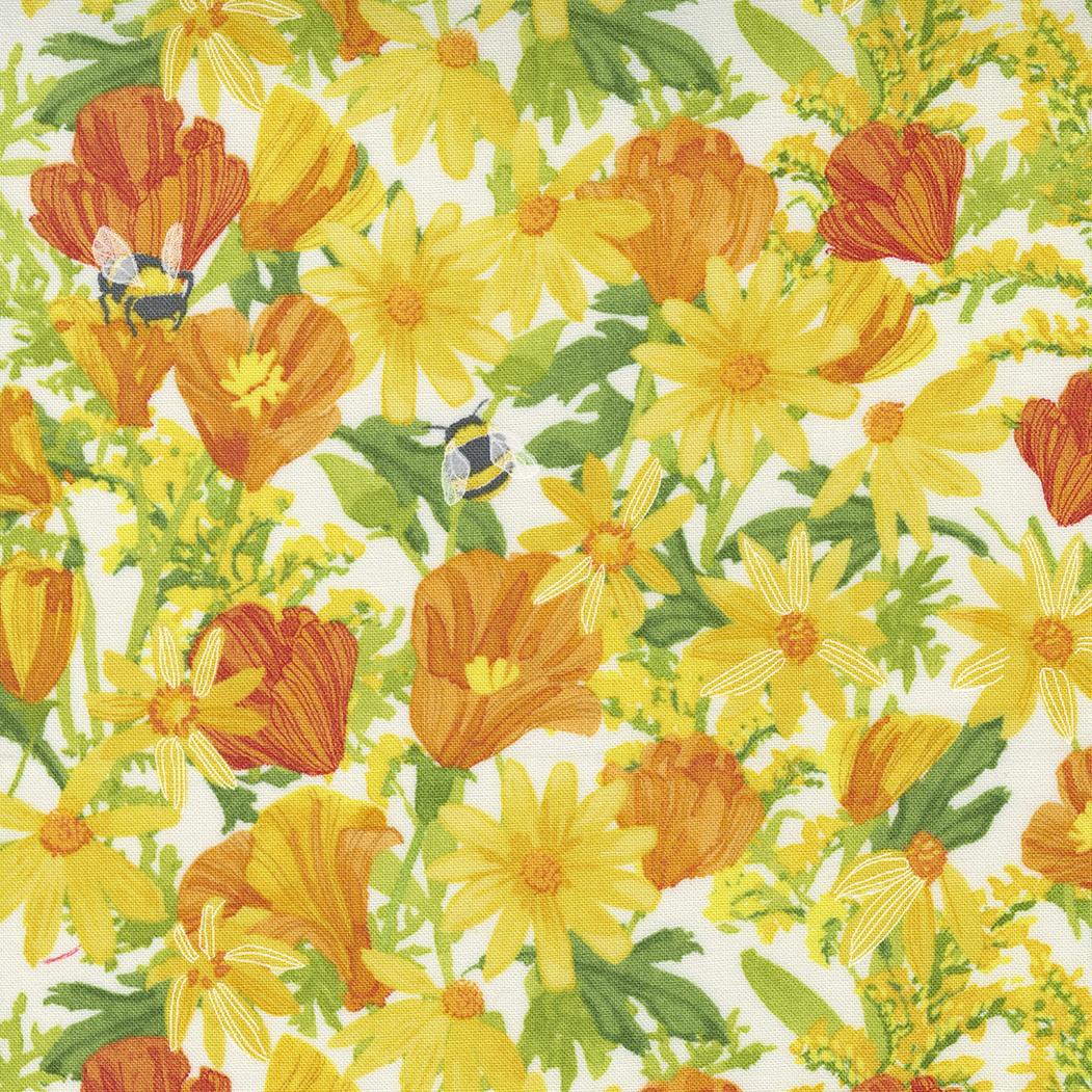 Wild Blossoms 48731 11 Cream - Quilted Strait