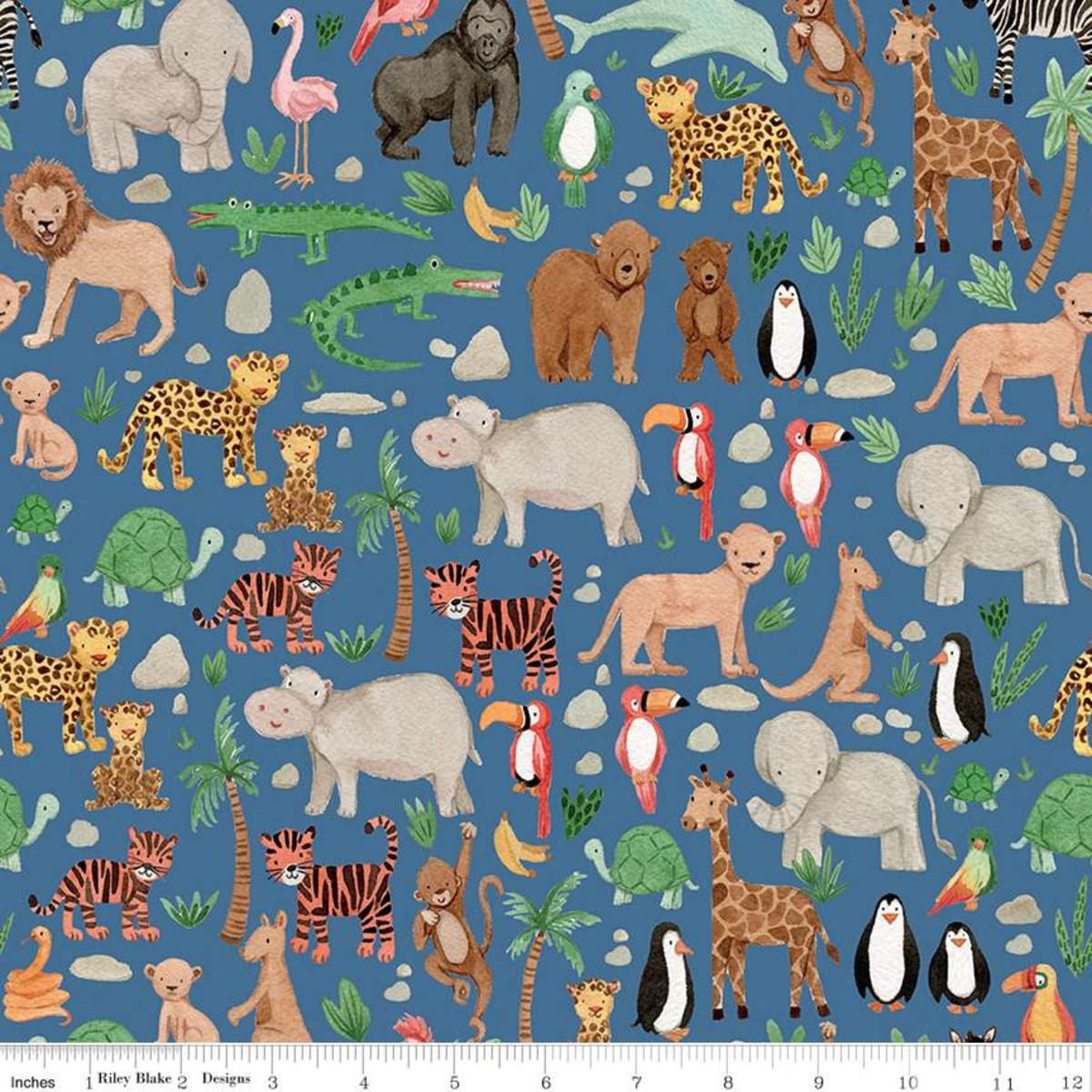 Wild Side 12577-Denim Flannel Animals