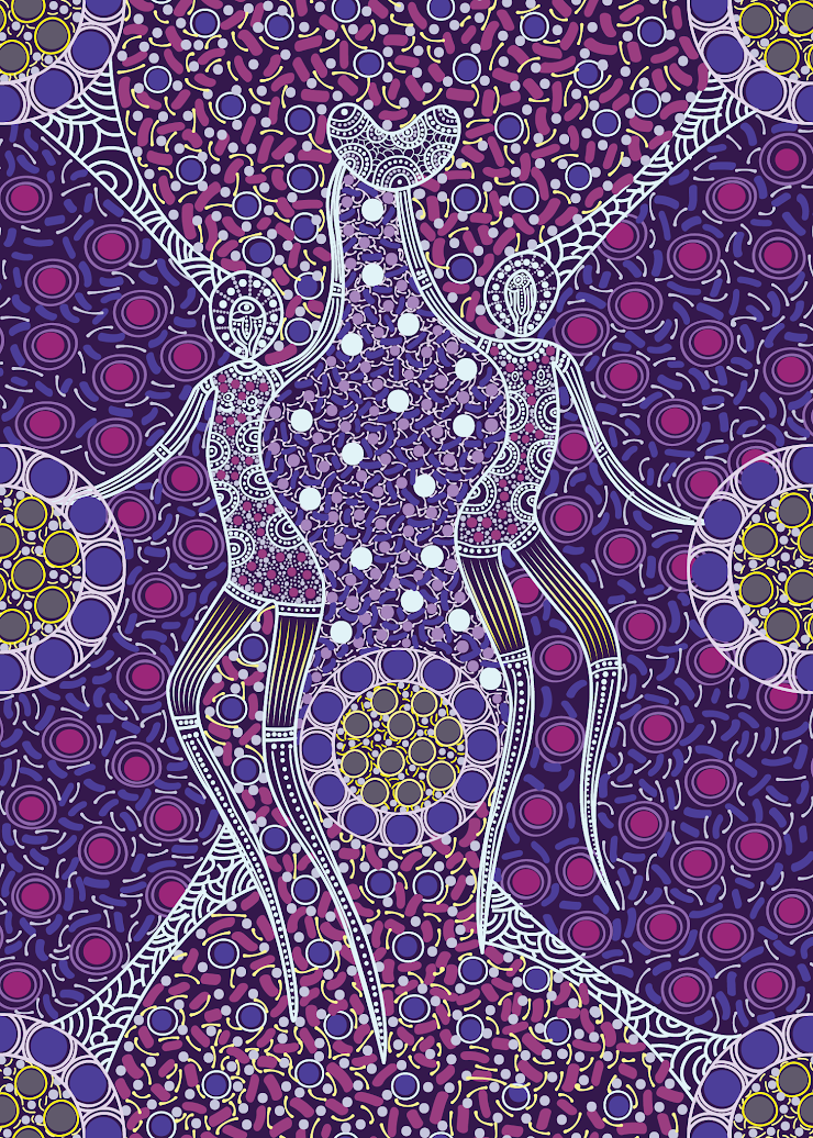Woman Dancing Waterhole Purple