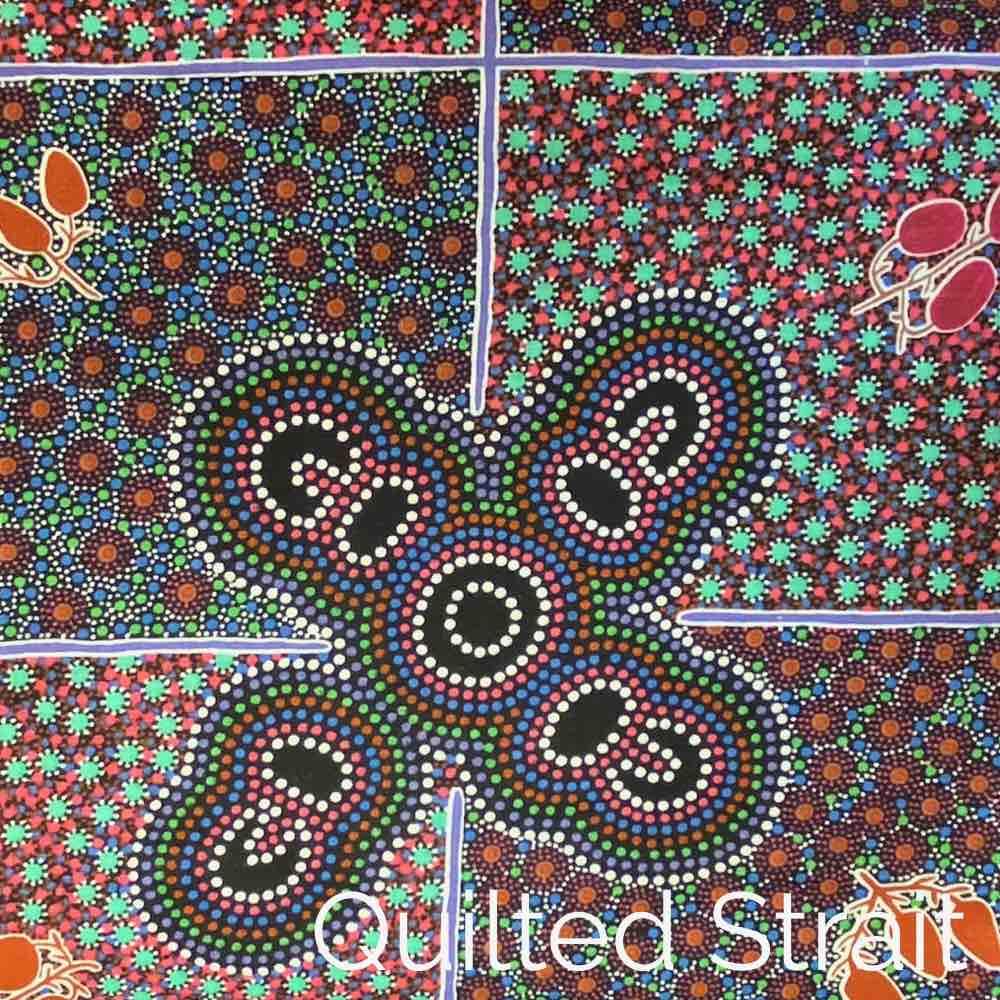 Women Gathering Bush Tucker Pink - Quilted Strait