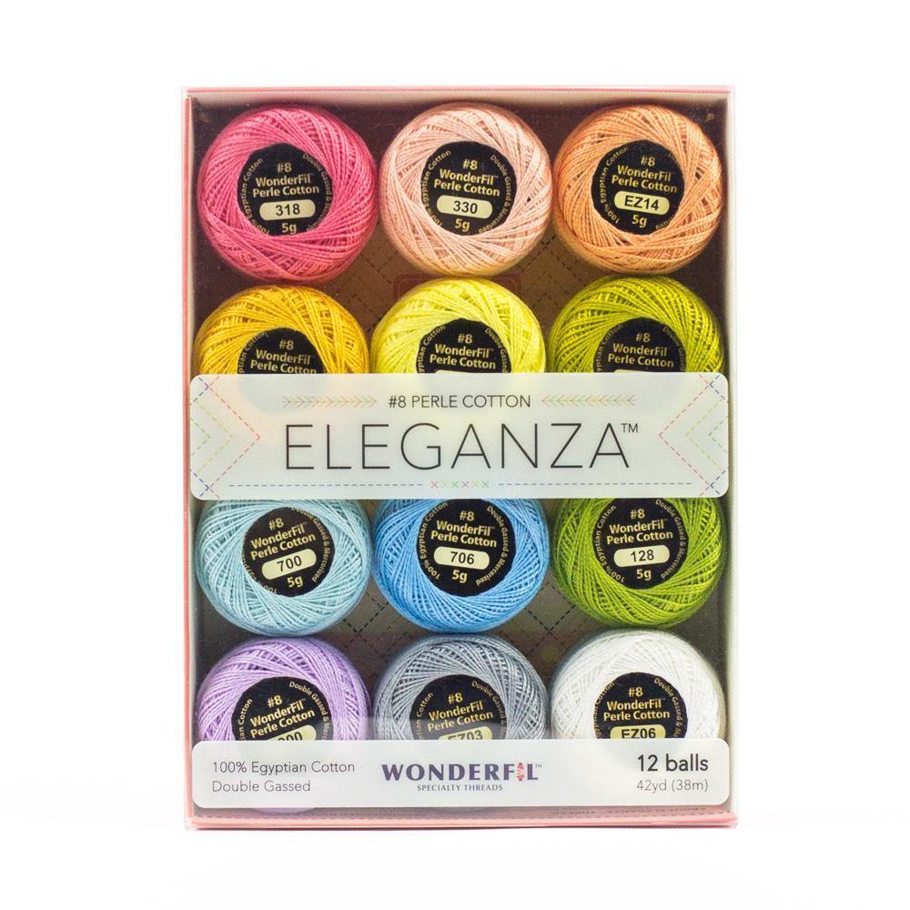 Wonderfil Eleganza Pearl Cotton #8 - Bright Pastels Boxed Set - Quilted Strait
