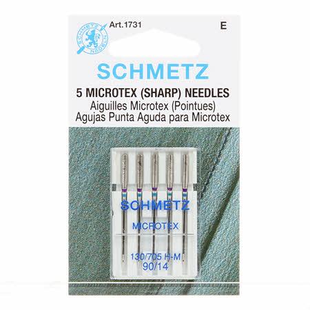 Schmetz Microtex 90/14 Sewing Machine Needle - Quilted Strait